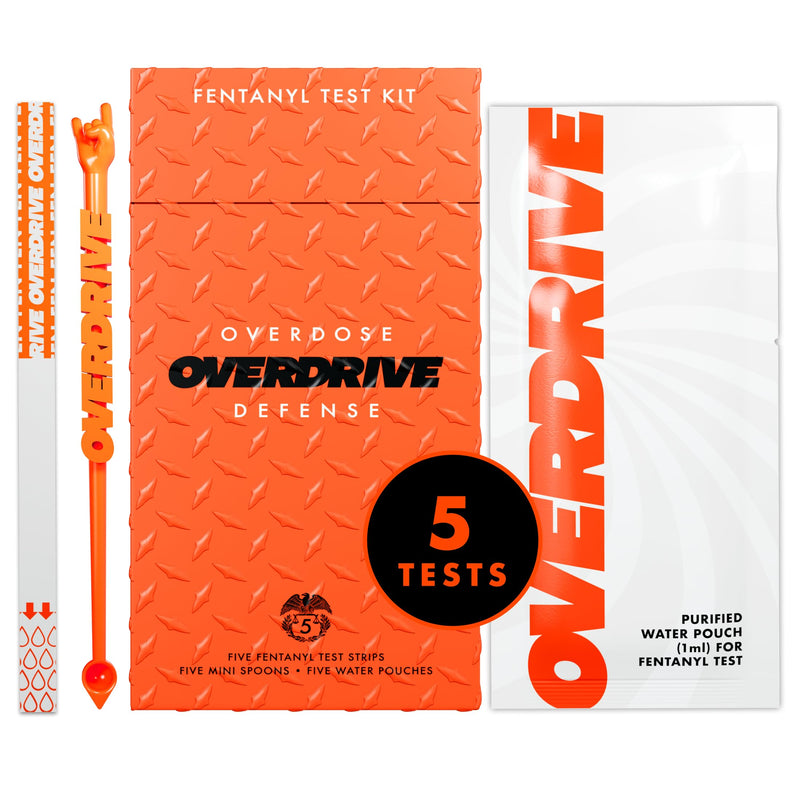 Fentanyl Test Strips, 5 Pack by Overdrive Defense, Drug Testing Kit for Liquid & Powder Substances, Rapid Detection, Highly Sensitive & Easy to Use