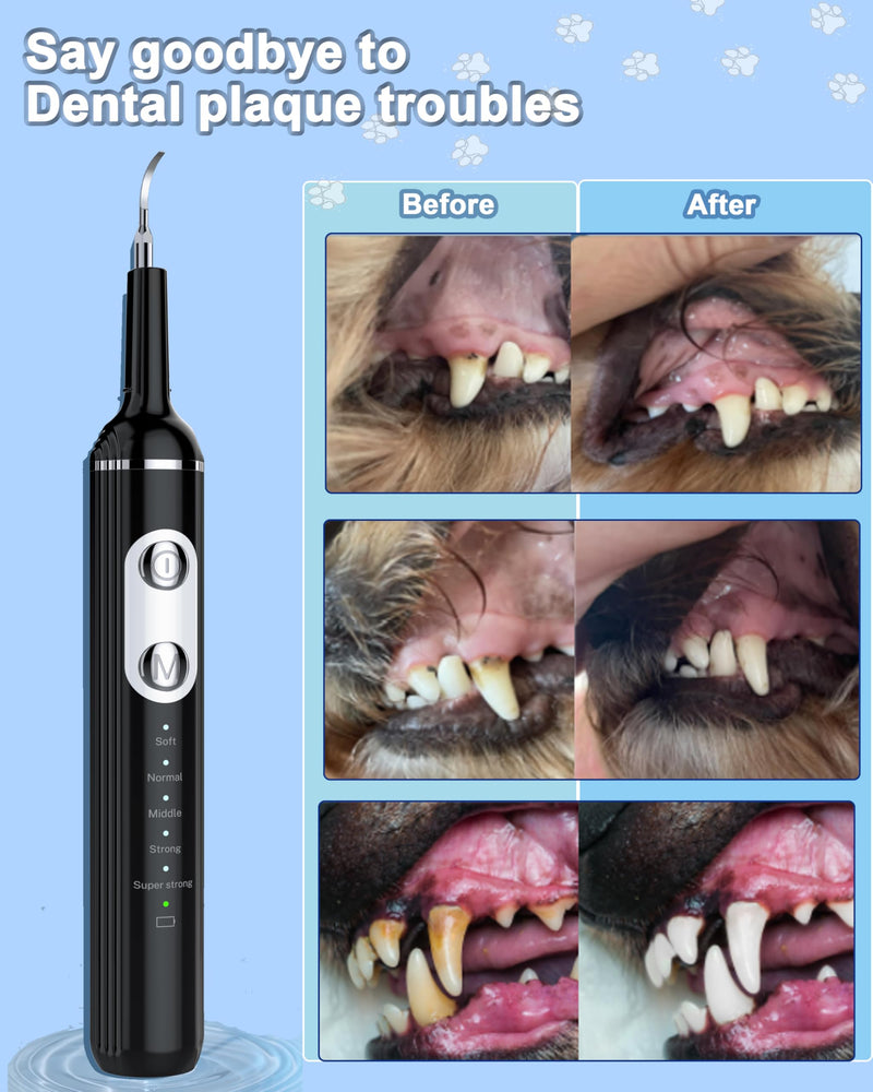 Stim-U-Dent Dog Plaque Remover for Teeth, Pet Teeth Cleaning Products for Tartar & Plaque Off, with LED-Light, Dog Toothbrush for Dental Care, Finger Toothbrush Black 1 count (Pack of 1)
