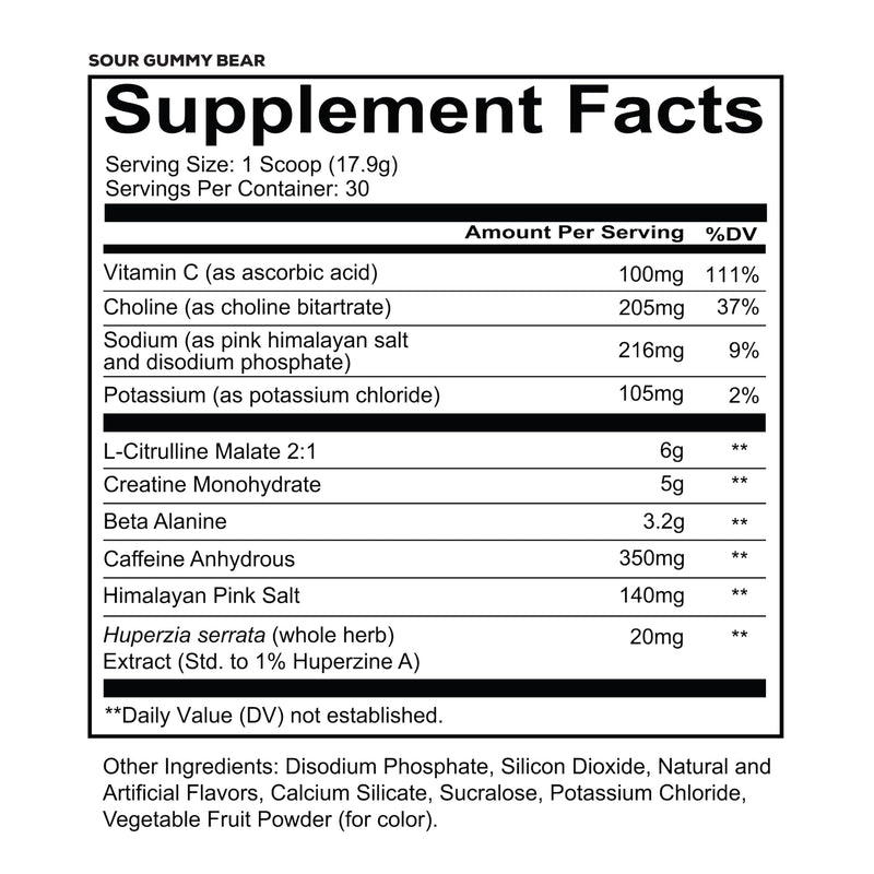REDCON1 Total War Reloaded Pre Workout, Sour Gummy Bear - Creatine, Beta Alanine + L-Citrulline Malate Keto Friendly for Men & Women with 350mg of Caffeine - Fast Acting (30 Servings) NEW Sour Gummy Bear (Reloaded) - 30 Servings