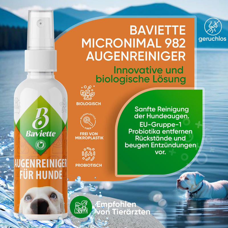 Baviette Dog Care Set (300x) Probiotic Tear Stain Remover and Eye Cleaner for Dogs, Ideal for Daily Eye Care, Gentle Cleansing with Eye Pads (Eye Care 100ml) Eye Care 100ml - BeesActive Australia