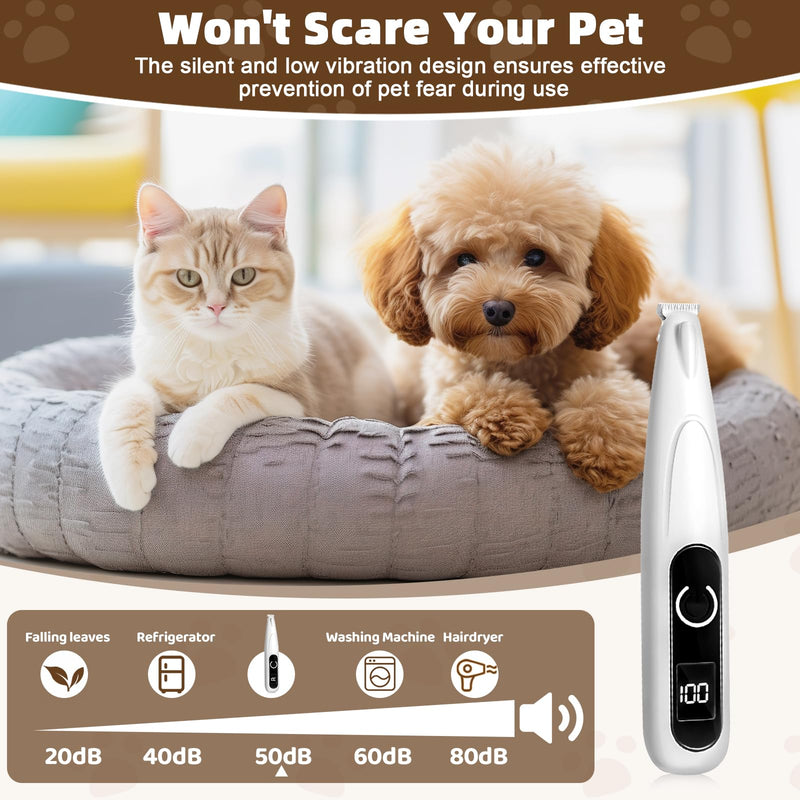 Corpower paw trimmer for dogs, dog clipper paws with LED light, Paw Trim Pro Quiet, rechargeable paw razor for dogs, cats, eyes, ears, body - BeesActive Australia