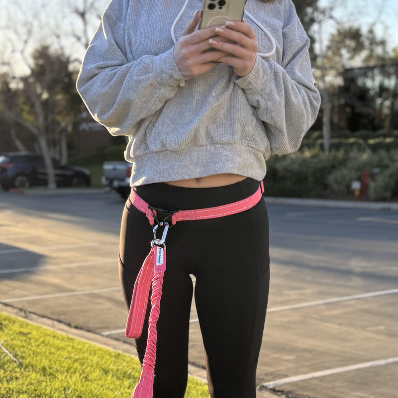 Shed Defender Hands Free Dog Leash Belt - Seen on Shark Tank - Attaches to Any Leash, Jogging & Running, Heavy Duty Buckle, Reflective Stitching, Adjustable one Size fits All, Designed in USA (Black) Black