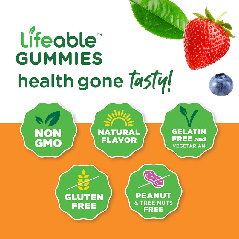 Lifeable Vitamin E 268mg - Great Tasting Natural Flavor Gummy Supplement - Vegetarian GMO-Free Chewable Vitamins - for Eye Health and Cardiovascular Support - for Adults, Men, Women - 90 Gummies - BeesActive Australia