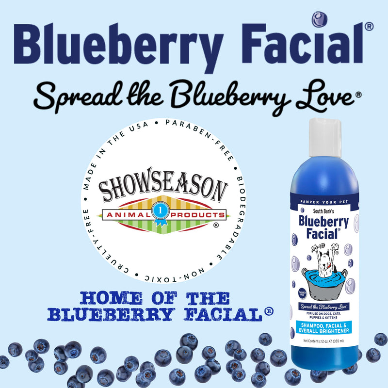 South Bark's Blueberry Facial® Pet Shampoo 12 oz. | Brightener & Tear Stain Remover | Long-Lasting Odor Eliminator | Cruelty-Free | Paraben-Free | Made in The USA 12 Fl Oz (Pack of 1) - BeesActive Australia