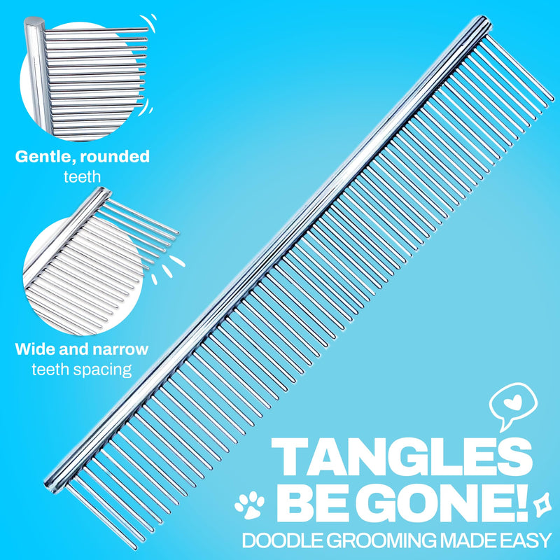 The Doodle Brush - dog comb, pet comb for Goldendoodles, Labradoodles & dogs with medium & long hair, dog comb poodle, metal comb, metal comb dog, dog comb long hair, metal grooming comb - BeesActive Australia