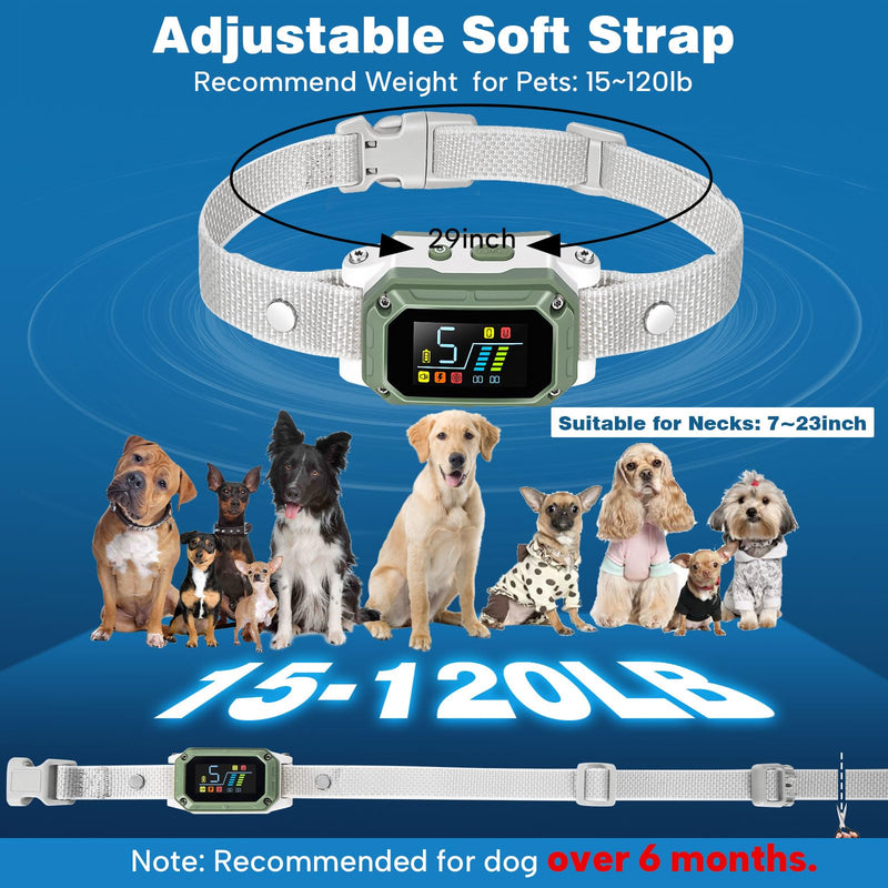Dog Bark Collar, Rechargeable Smart Collar, Anti Barking Training Collar with Adjustable Sensitivity Beep Vibration Shock, Bark Collar for Large Medium Small Dogs - BeesActive Australia