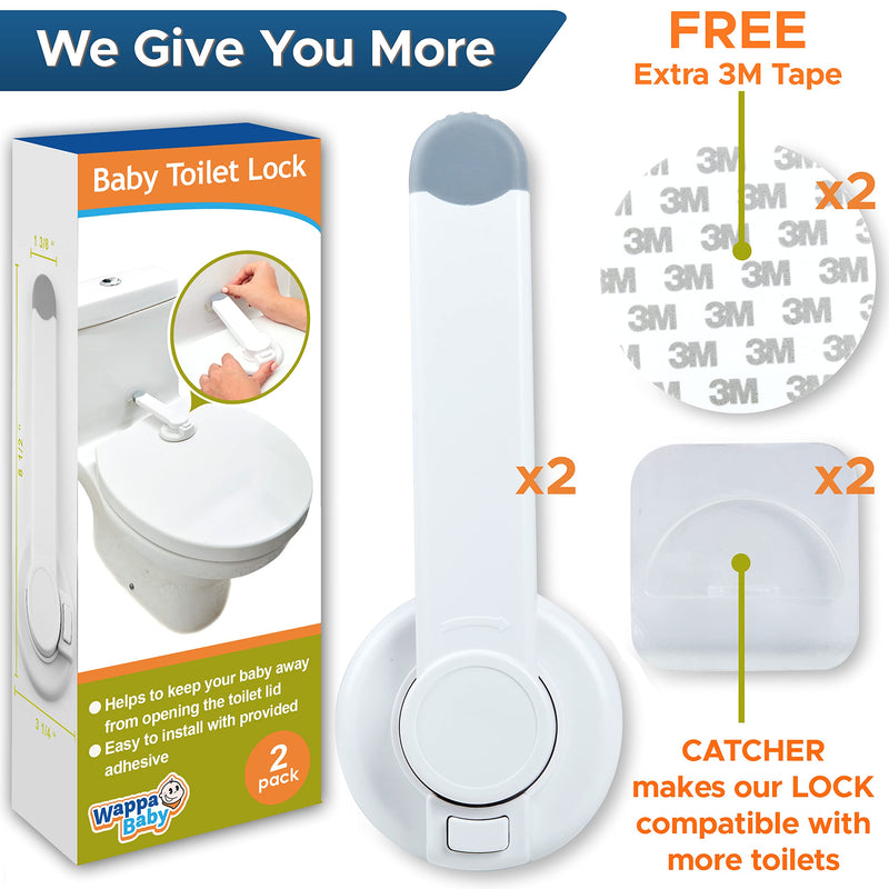 Toilet Locks Baby Proof (2-Pack) Ideal Baby Proof Toilet Lid Lock with Arm ‚Äì No Tools Needed Easy Installation with 3M Adhesive ‚Äì Top Safety Toilet Seat Lock ‚Äì Fits Most Toilets, White 2 Count (Pack of 1) - BeesActive Australia