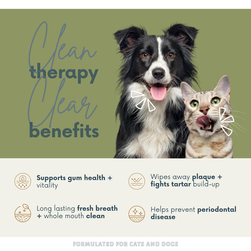 Advanced Dog & Cat Toothbrush Wipes | Pet Dental Finger Wipes | Infused Brushing Beads Remove Plaque & Tartar | Lasting Fresh Breath | Easy Daily Pet Dental Care | 50 Count