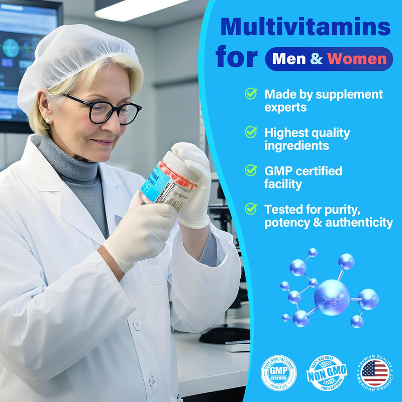 Methylated Multivitamin for Women & Men Gummies w/ Omega-3, Calcium, D3 K2, Methylfolate & B12, TMG, Daily Vitamin A, C, E, B Complex, Magnesium, CoQ10, Probiotic for Overall Health- Vegan, 2 Pack 60 Count (Pack of 2)