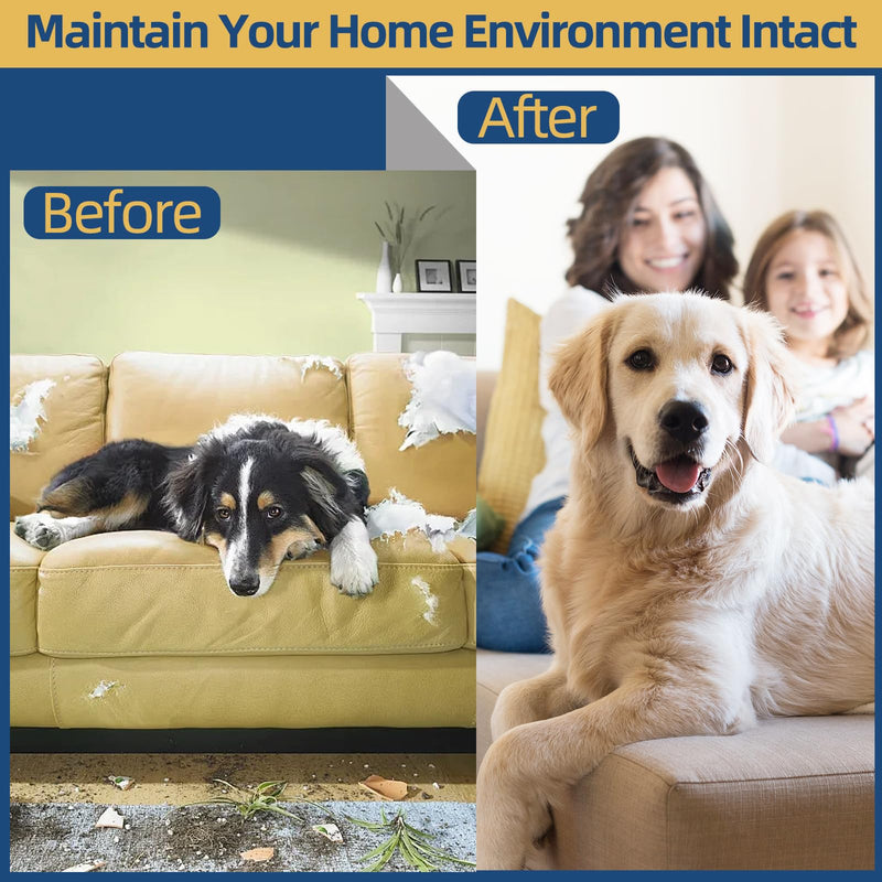 No Chew Spray for Dogs (2 Pack) - Bitter Apple Taste, Stop Furniture & Shoe Chewing, Prevent Wound Licking, Alcohol-Free, Non-Toxic Puppy Training Deterrent Spray, 4.05oz Each (Blue, L) blue