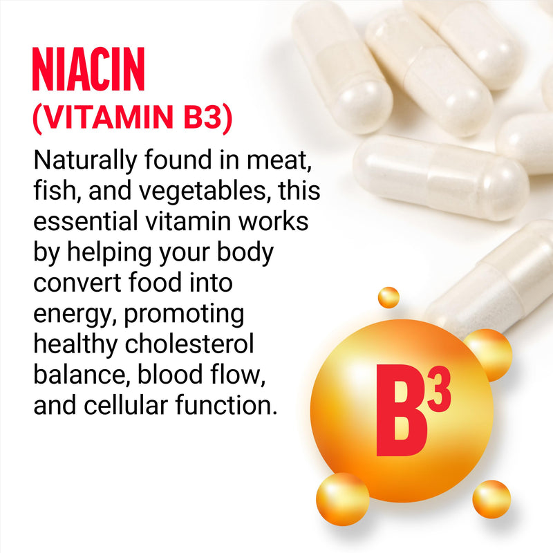 Force Factor Niacin Vitamin B3 to Support Cellular Energy & Heart Health | Niacin 500mg Heart-Health & Cardiovascular Health Supplement, Vegan, No Gelatin, Non-GMO, 100 Vegetable Capsules