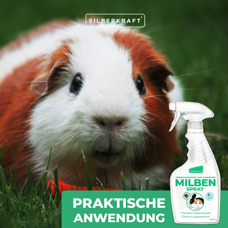 Silberkraft mite spray for guinea pigs, rabbits & small animals 500 ml, reliable mite protection, useful parasite defense, efficient and guaranteed helpful anti-mite agent - BeesActive Australia