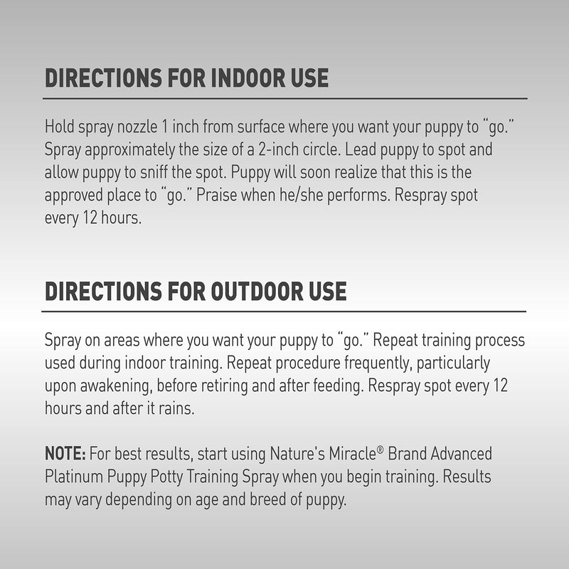 Nature's Miracle Advanced Platinum Puppy Potty Training Spray 16 Oz, Dog Training Aid New -16 oz - BeesActive Australia