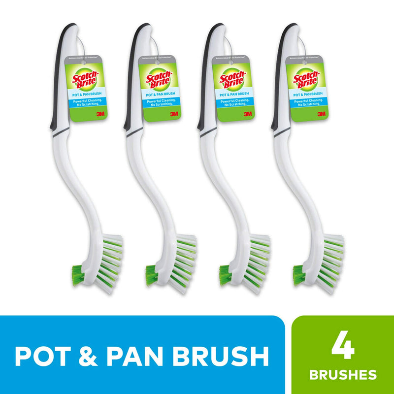 Scotch-Brite Pot and Pan Brush, Dish Brush for Cleaning Kitchen and Household, Dish Brushes Safe for Cookware and More, 4 Dish Brushes Pot, Pan and Dish Brush - BeesActive Australia