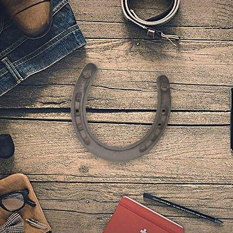 ROYHOO Cast Iron Horseshoe，for Good Lucky, Durable Cast Iron Medium Horseshoe 5 Holes On Each Side for Wall Hung(Dark Brown) - BeesActive Australia