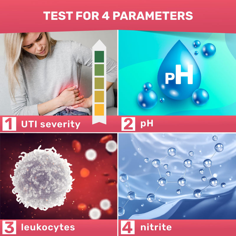 JNW Direct 4-in-1 Urine Test Strips - 100 UTI Test Strips, Accurate At Home UTI Test for Women & Men, Results in 60 Seconds, Urinalysis Test Strips Full Panel, Quick & Easy Home UTI Test Strips - BeesActive Australia