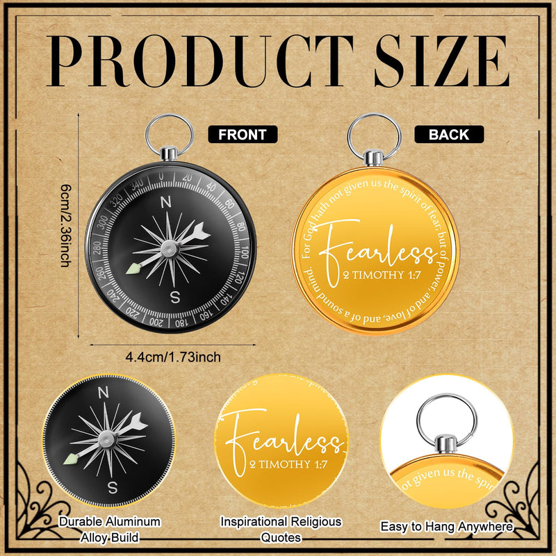 Kingdder 36 Sets Christian Compass Gifts for Men Bulk Baptism First Communion Favors Confirmation Cards Bible Verse Compass Religious Gift for Men Women, Pastor, Church, Graduation Gold Black Sliver - BeesActive Australia