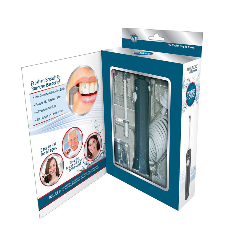 ProFloss Waterflosser, Grey, Faucet Powered Oral Irrigator, Agitator, Water Pick