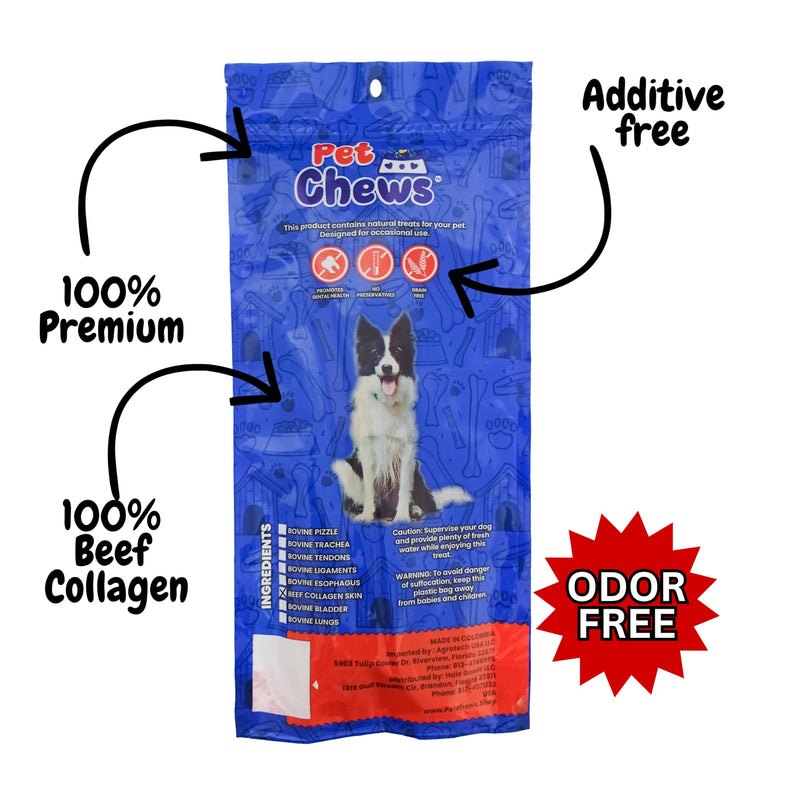 12" Beef Collagen Sticks 10pk - Odor-Free Long Lasting Dog Chews - 100% Natural Rawhide-Free & Dye-Free - No Stain Carpets - Joint Support for Medium & Large Dogs - Healthy Treats.