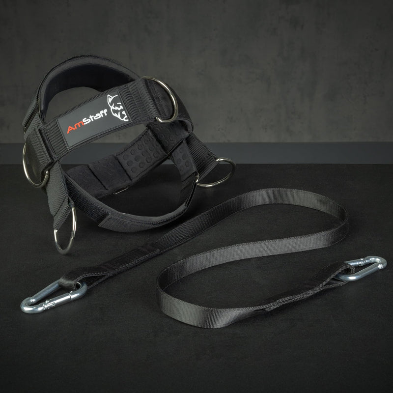 AmStaff Fitness Neck Harness for Weight Lifting – Adjustable Head & Chin Strap for Neck Strength, Muscle Building, Workout Training & Injury Recovery Support
