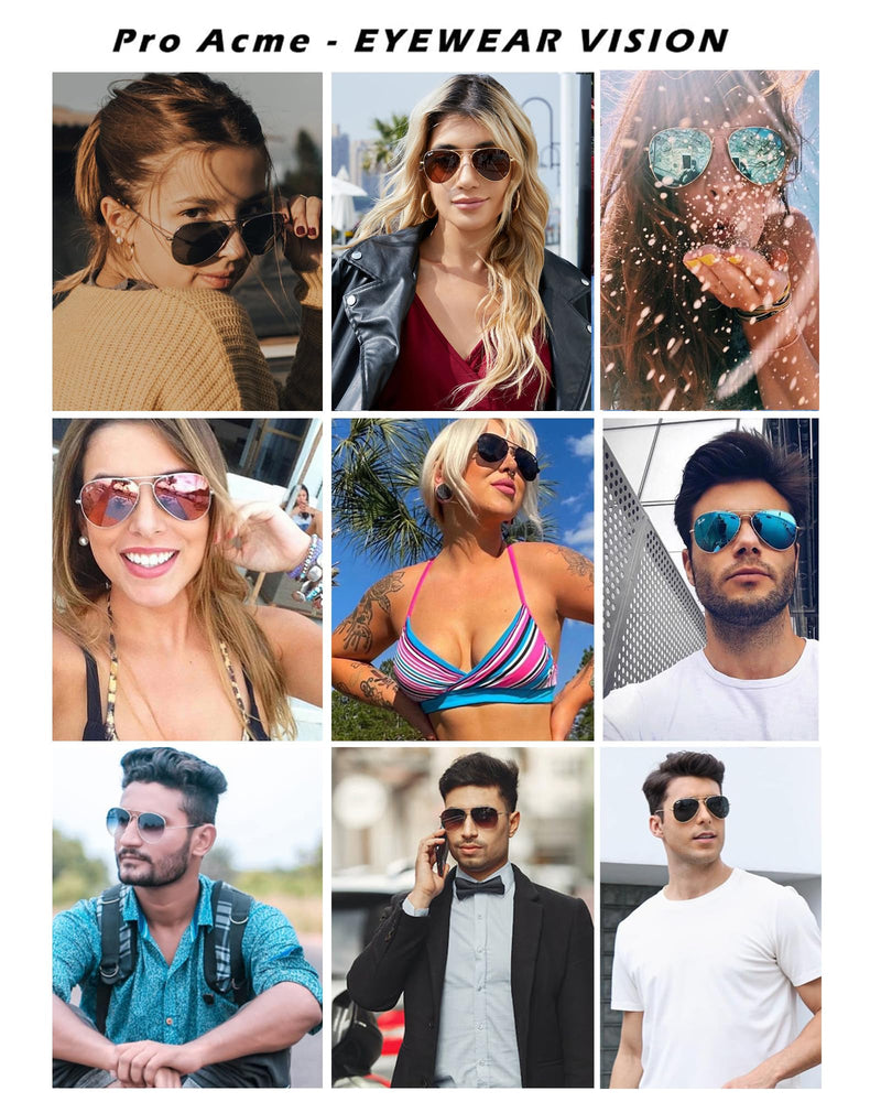 Pro Acme Classic Aviator Sunglasses for Men Women 100% Real Glass Lens Z/Brown/Plastic/Polarized 58 Millimeters - BeesActive Australia
