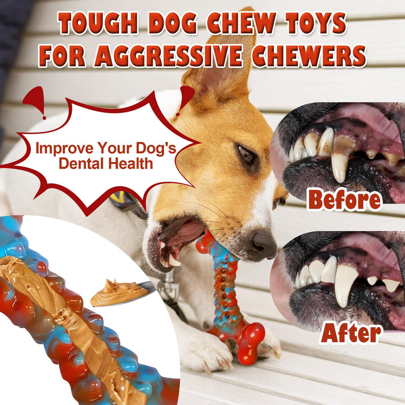 Dog Chew Toys for Aggressive Chewers Tough Dog Toys, Almost Indestructible Dog Toy for Teething, Aggressive Chewers for Large Medium Dogs, Tough Chew Toys for Dogs for Boredom Medium & Large (Pack of 1) - BeesActive Australia