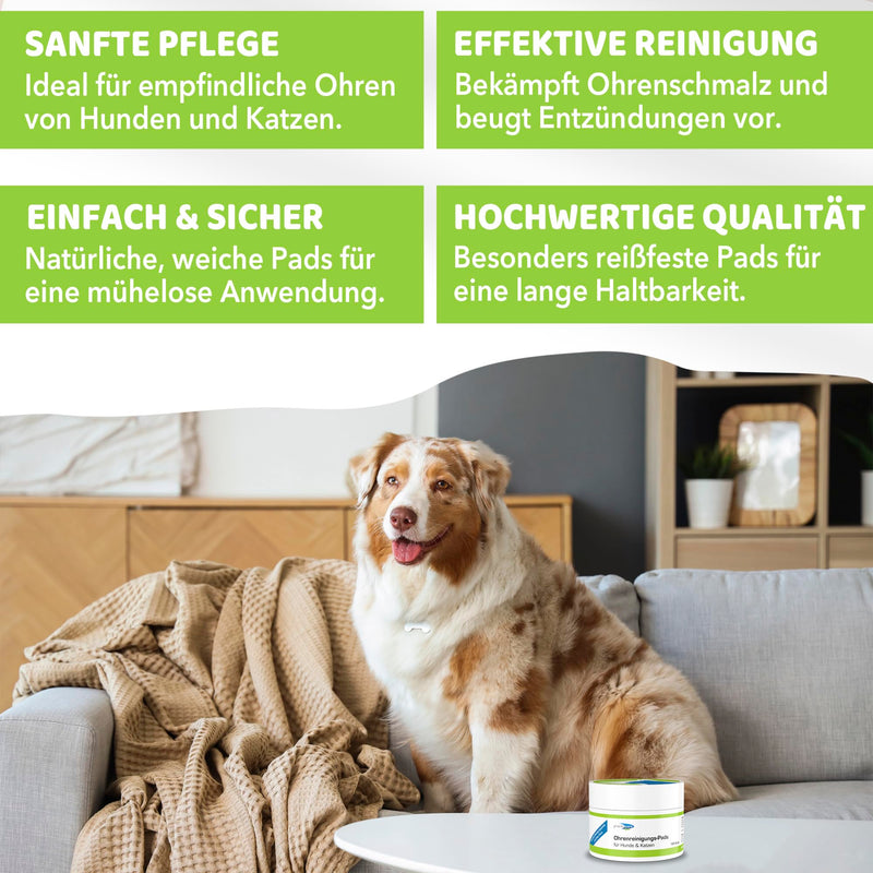Prontocare-Vet ear cleaning pads for dogs and cats 100 PCS. | reliable care & protection - finger pads for ear cleaning and hygiene in case of ear infections. - BeesActive Australia