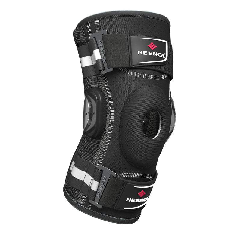 NEENCA Professional Knee Brace for Knee Pain, Adjustable Hinged Knee Support with Removable Side Stabilizers, Strong Stability for Joint Pain Relief, Arthritis, Meniscus Tear, ACL, PCL, Runner, Sports Large Black - Single