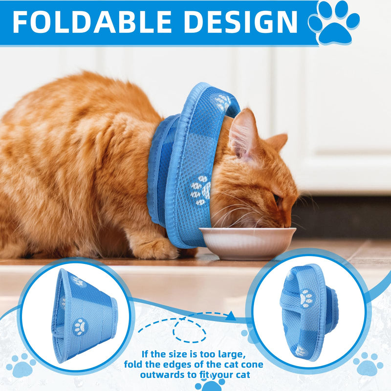 Cat Neck Brace, Cat Collar, Adjustable Neck Brace, Cat Collar, Recovery Collar, Soft Collar Cone After Surgery and Injuries for Cats (Blue, S) - BeesActive Australia