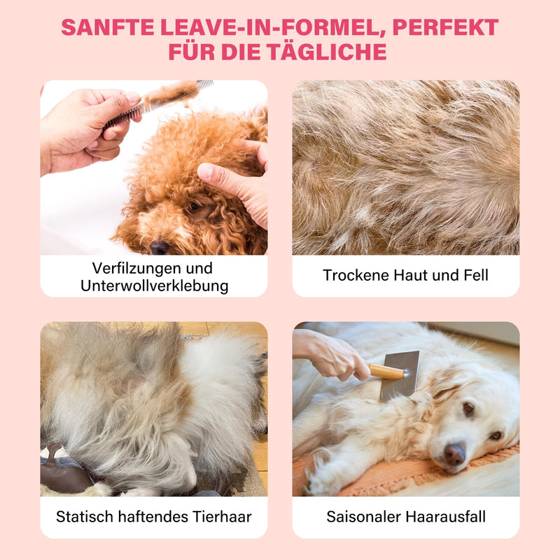Dog Detangling Spray, Leave-in Detangler & Detangling Spray for Dogs, Baby Powder Scent, Professional Grooming Formula Contains Coconut Oil and Jojoba Oil for Easy Tangle-Free Grooming (100ml) - BeesActive Australia