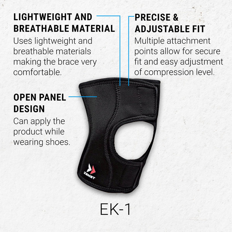 Zamst EK-1 Sports Knee Brace - Lightweight Compression Knee Brace for Men and Women with Open Panel Design - for General Knee Support and Knee Pain Relief - X-Large - BeesActive Australia