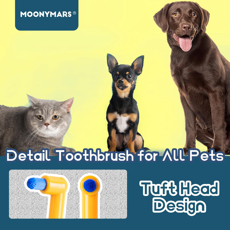 Cat Toothbrush Tuft Head, Small Dog & Puppy Tooth Brushing Kit, Mini Head Teeth Brush for Kitten & Tiny Pet, Doggy Toothbrushes Deep Dental Cleaning, 1 PCS - Orange 1 Count (Pack of 1)