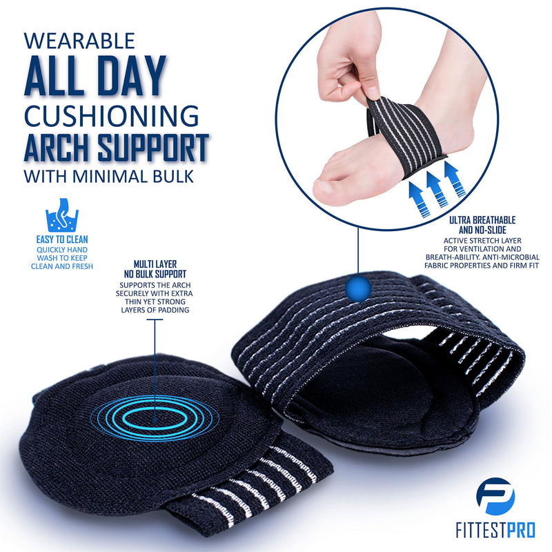 Plantar Fasciitis Foot Pain Relief 14-Piece Kit – Premium Planter Fasciitis Support, Gel Heel Spur & Therapy Wraps, Compression Socks, Foot Sleeves, Arch Supports, Heel Cushion Inserts & Grips S/M