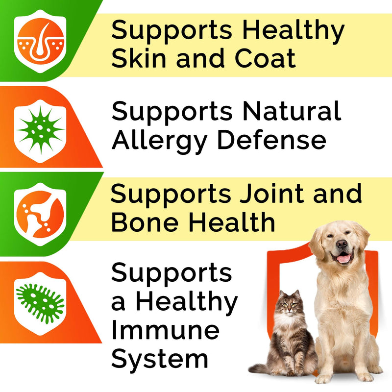 StrellaLab 32 OZ Salmon Oil for Dogs - Omega 3 for Dogs & Cats, Itch & Allergy Relief, Wild Alaskan Salmon Oil Dogs Skin & Coat, Dog Fish Oil Liquid, Shedding Supplement EPA & DHA Fatty Acids Omega Fish Oil - PawsPlanet Australia