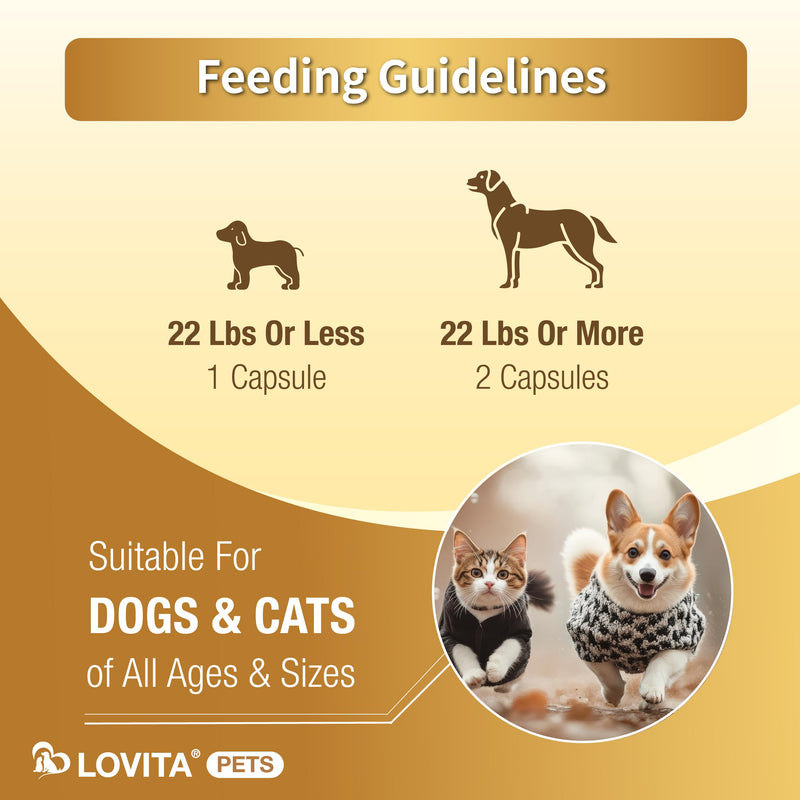LOVITA Eyes Care for Pets - Supports Vision Clarity and Eye Health for Dogs & Cats - 60 Chicken-Flavored Capsules