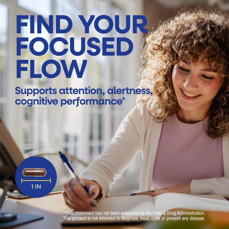 Nature's Way Alive! Cognitive, Supports Focus, Attention, Alertness*, 60 ct | Reduces Fatigue*, Caffeine Free, Mental Energy Support*, Clinically Studied Ingredients, Vegan, Dairy-Free, Gluten-Free