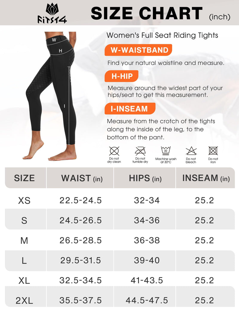 FitsT4 Sports Women's Full Seat Riding Tights Active Silicon Grip Horse Riding Tights Equestrian Breeches Large Grey - BeesActive Australia