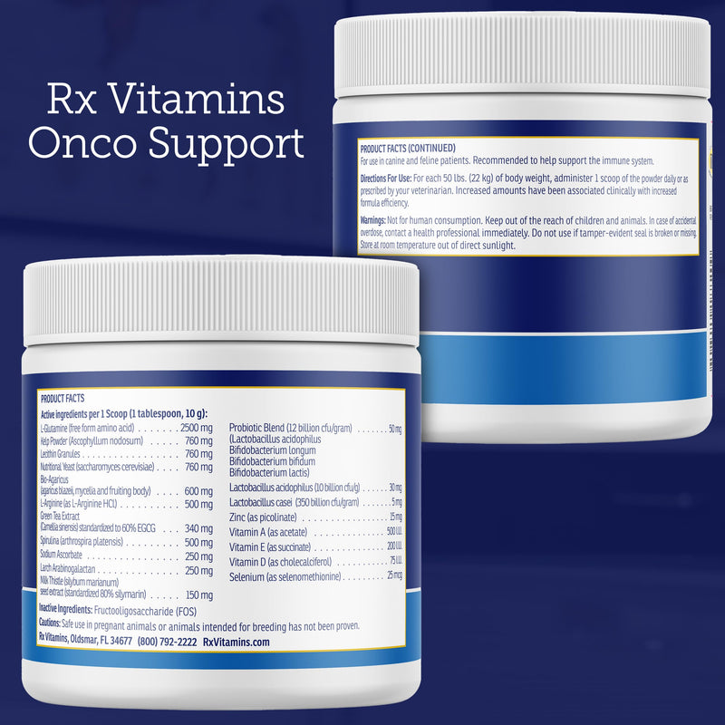 Rx Vitamins Onco Support - Dog & Cat Immune Support Supplement with Milk Thistle, Spirulina, Kelp Powder - Aids in Gut Health and Digestive Support - 300g New Label