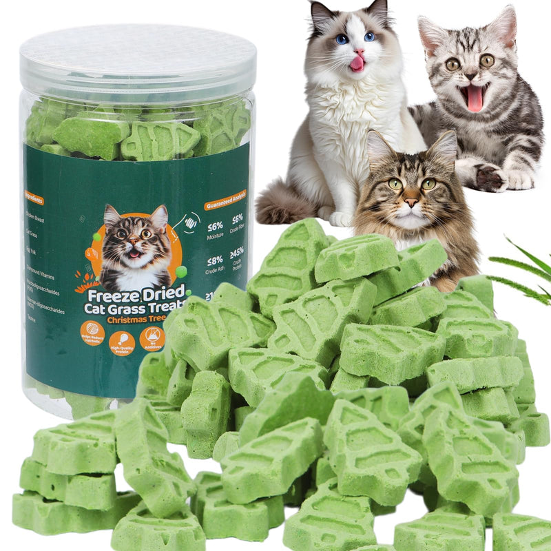 90g Cat Grass for Indoor Cats, Cat Grass Treats, Natural Freeze Dried Kitty Treats, Hairball Treatment for Cats, Edible Kitty Chew Toy Snack for Teething Hairball Removal 3.17 Ounce (Pack of 1)