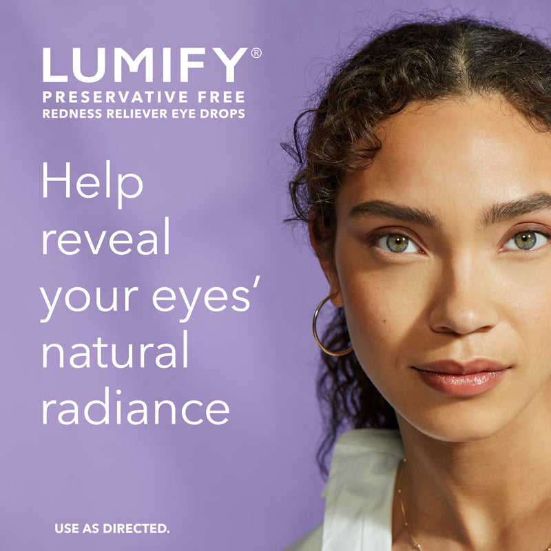 LUMIFY Preservative Free Eye Drops for Red Eyes, Redness Reliever for Sensitive Eye, Brighter and Whiter Looking Eyes, Works in 1 Minute & Lasts Up to 8 Hours, 20 Single-Use Vials - BeesActive Australia