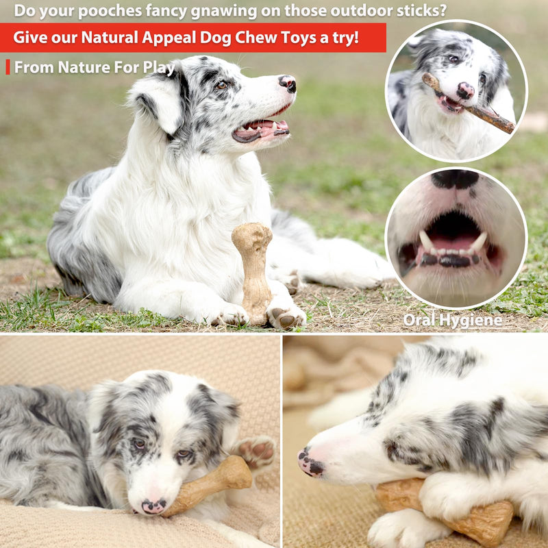 Willjoy Dog Chew Toys for Aggressive Chewers, Tough Dog Toys for Aggressive Chewers, Pine Wood and Nylon Indestructible Dog Toy, Bacon Large Dog Toys to Keep Them Busy Durable Dog Toys for Large Dogs 1-Pack DuraDumb - BeesActive Australia