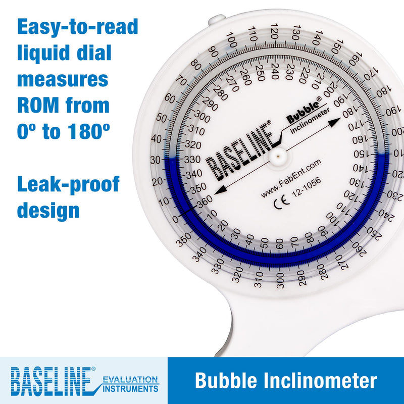 Baseline Bubble Inclinometer - Professional Easy To Read Range Of Motion Test For Physical Therapy, Rehabilitation, And Recovery With Carrying Case - BeesActive Australia