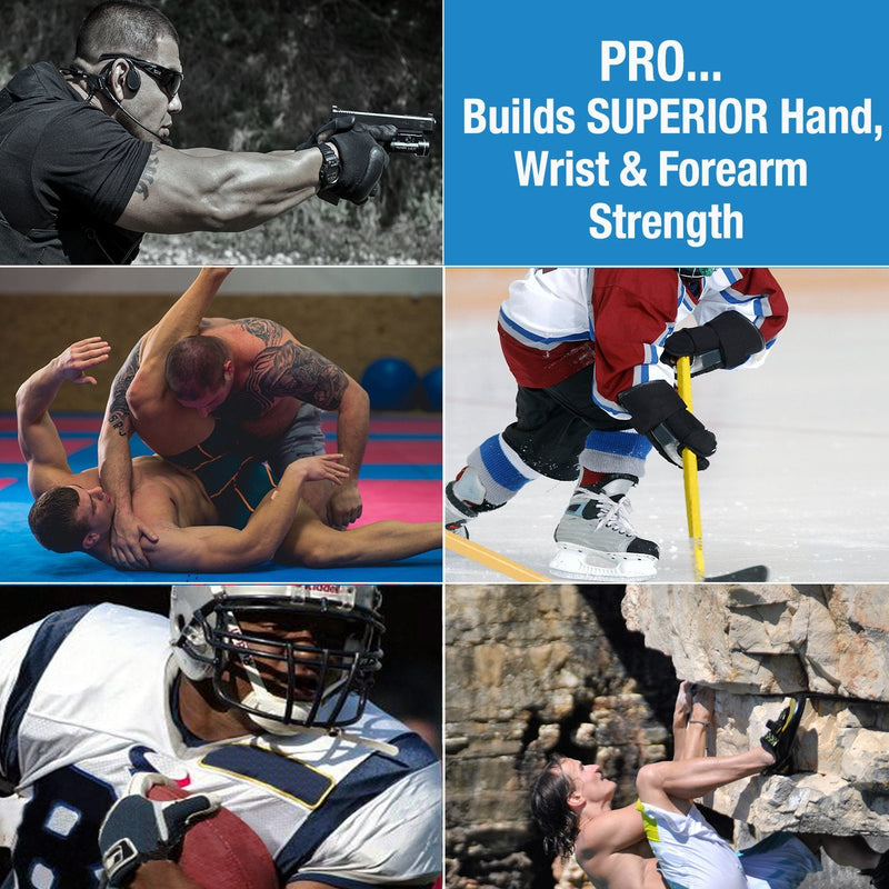 Prohands PRO Hand Exerciser, Finger Exerciser (Hand Grip Strengthener), Spring-Loaded, Finger-Piston System, Isolate and Exercise Each Finger 9 lb (Heavy Tension) Black - Pro