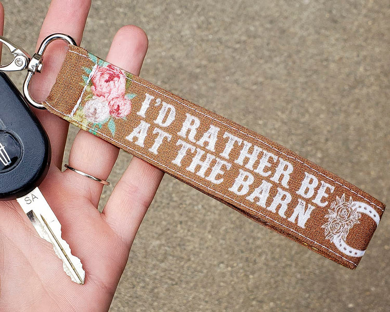 Horse Gifts For Women, Horseshoe Keychain, Equestrian Accessories, Country Girl, I'd Rather Be At The Barn - BeesActive Australia