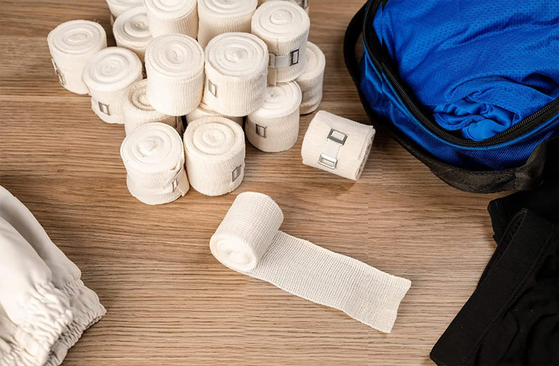 24 Pack Traditional Sport Bandages Sporting Gauze for Box Vendas Deportivas set of Athletic Gauzes for Hand Wraps used in Mexican Boxing Gloves Combat Sports MMA & Martial Arts 2" x 16.5 ft Long