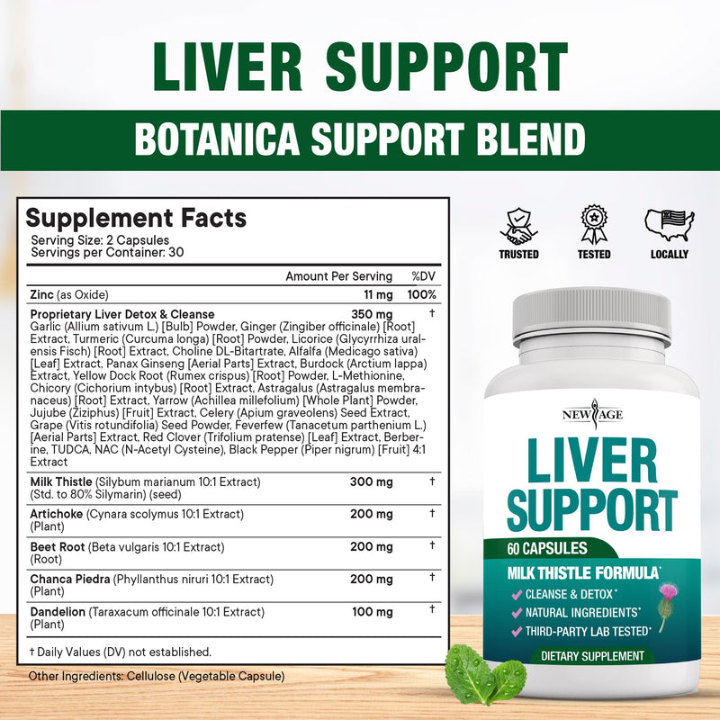 Liver Cleanse Detox & Repair - Milk Thistle Supplement - Liver Support with Choline, Artichoke Extract, Chicory & Dandelion Root Supplement - Milk Thistle Liver Detox & Liver Cleanse - 120 Count 120 Capsules (Pack of 2)