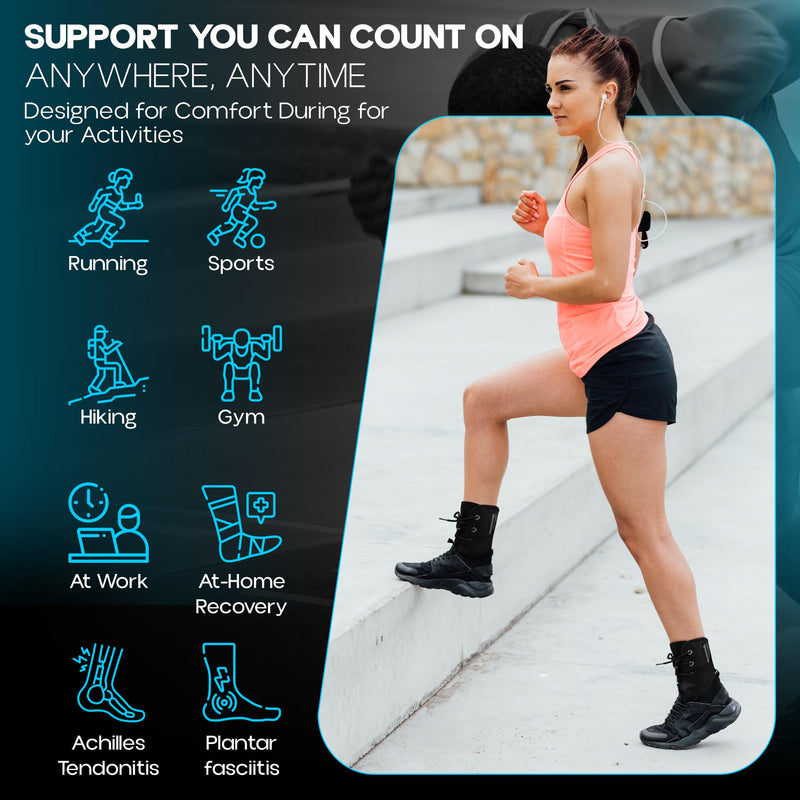 Ankle Brace lace up Stabilizers Adjustable Ankle Support for Sports Protect, Sprained Ankle, Ligament Damage, Injury Recovery (Medium Size) Spring Support (Soft) Medium - BeesActive Australia