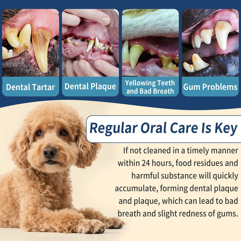 Dog Toothpaste, 4.23 oz, Milk Flavor, Fluoride Free, Effectively Prevents and Reduces Plaque and Tartar Buildup, Freshens Breath, Contains Lactobacillus, Suitable for Cats and Dogs