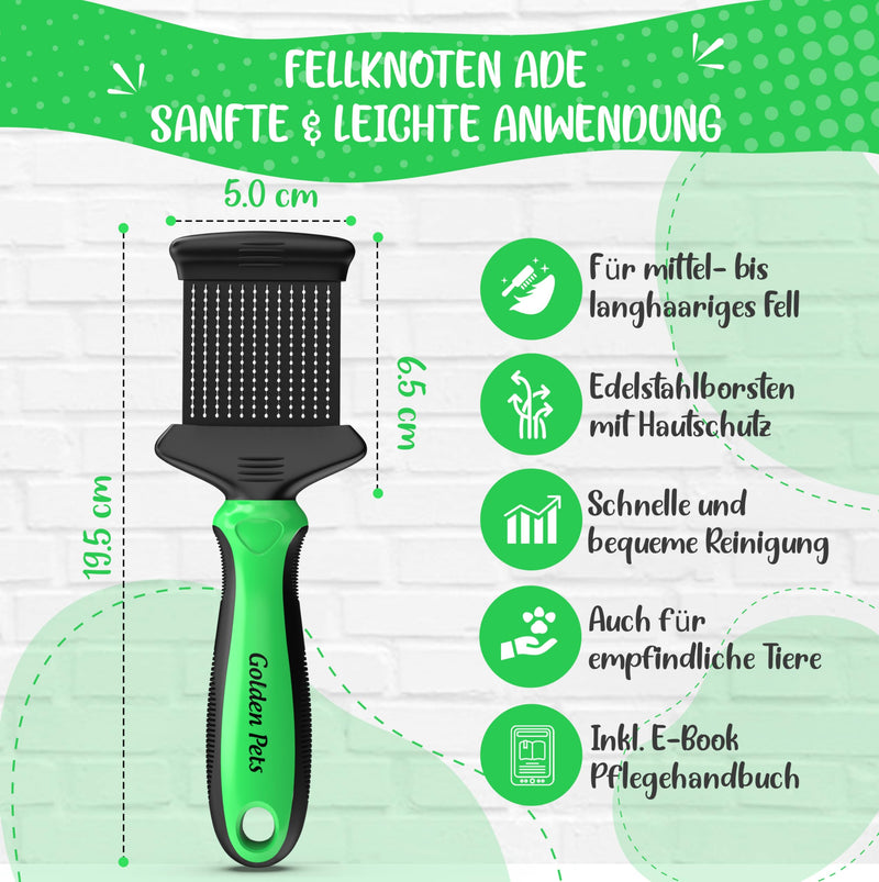 NEW! Slicker brush for dogs and cats with protective knobs - Gently removes undercoat, tangles and knots - Dog brush for long-haired dogs, Cockapoo poodle brush for daily grooming Slicker brush 2.0 small - BeesActive Australia