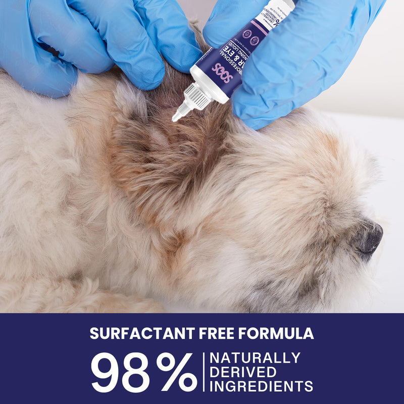 SOOS Pet Natural Ear and Eye Cleansing Liquid for Dogs and Cats Perfect All-in-one Solution Cleaner for Safely and Effectively Cleaning Your Dog Ears and Eyes - 1x 500ml - PawsPlanet Australia